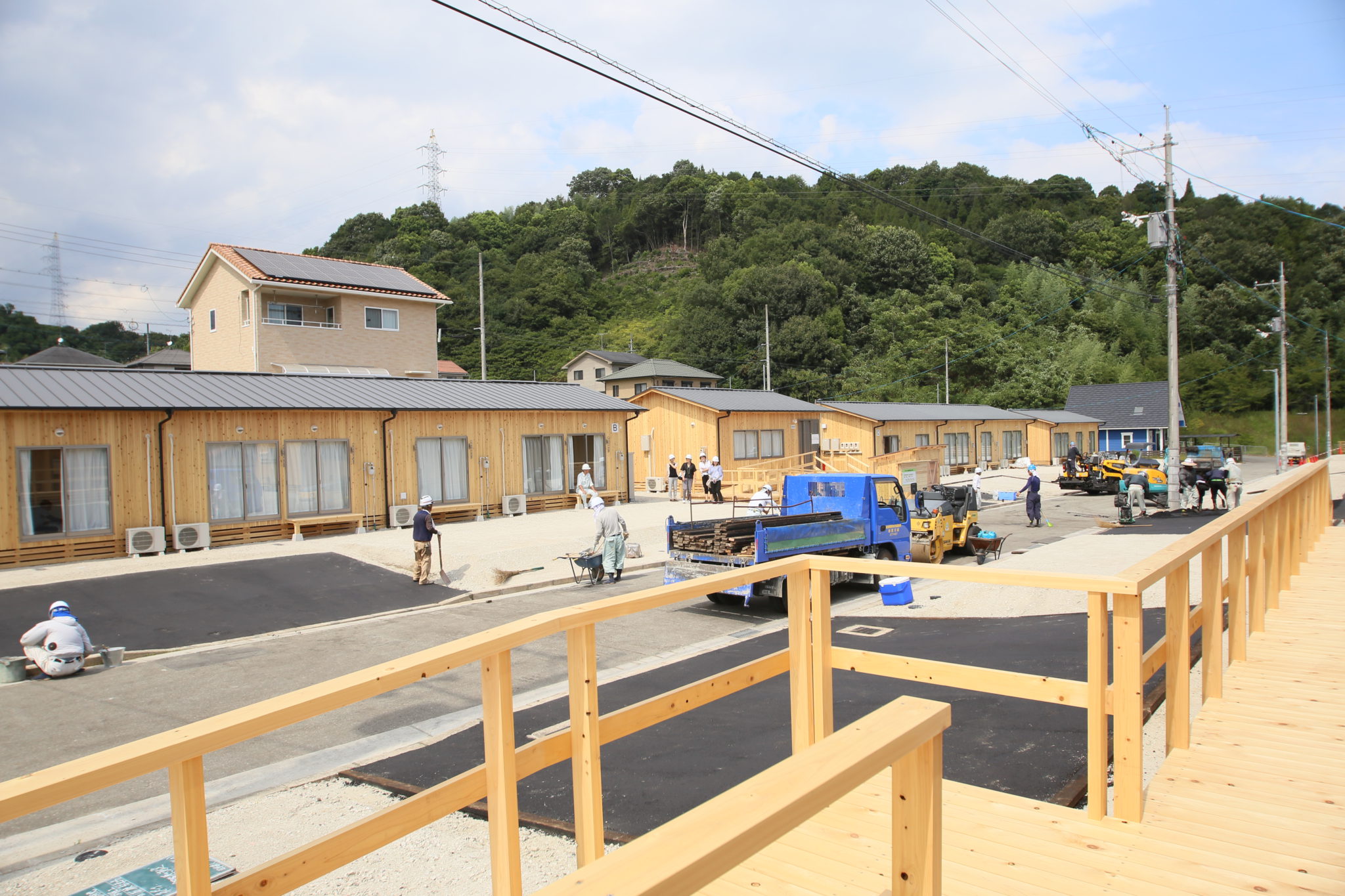 広島豪雨災害の木造仮設住宅のスロープ