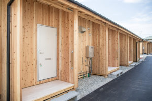 木造応急仮設住宅の玄関