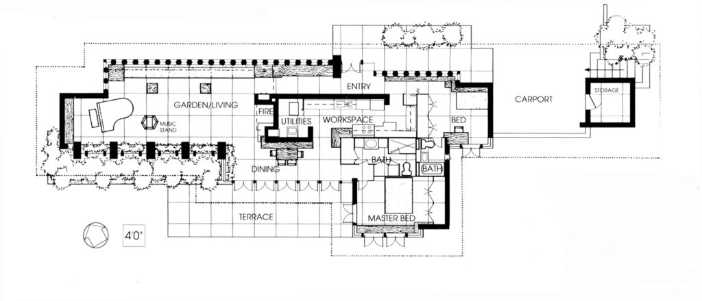 フランクロイドライトのZimmermanhouse設計図