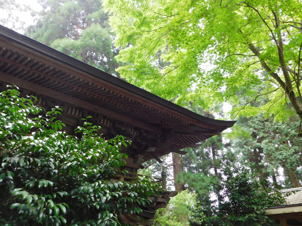 大分市丸山八幡神社の美しい楼門屋根